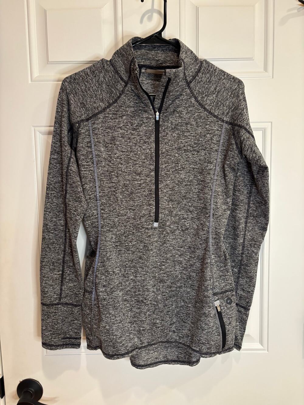 Athleta Running Wild Half-Zip Pullover – Gray Space Dye – Small
